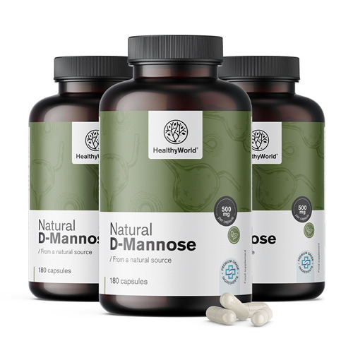 3x D-mannosio naturale 1500 mg, totale 540 capsule