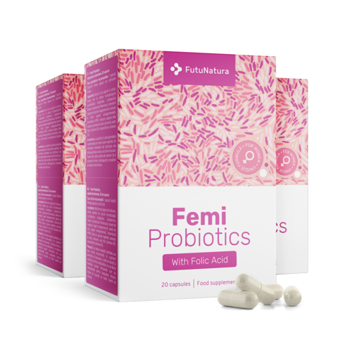 3x FemiFlora Probiotics – per le donne, totale 60 capsule