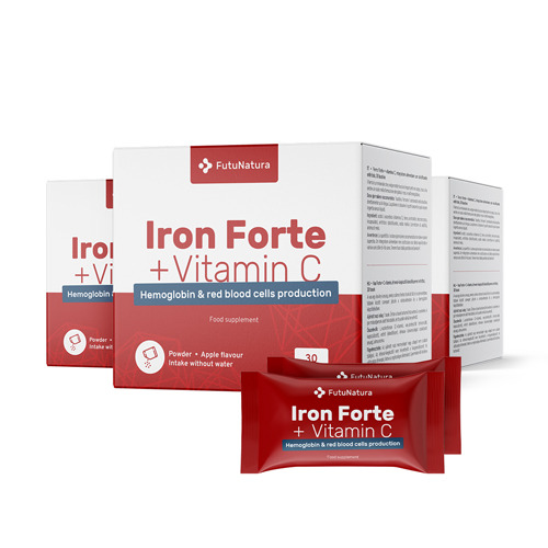 3x Ferro Forte + vitamina C DIRECT, totale 90 bustine