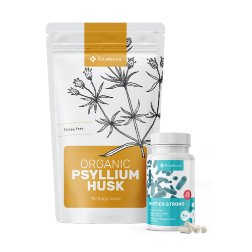 Digestione sana: Probiotici Biotics Strong + BIO Psillio - Plantago ovata, kit