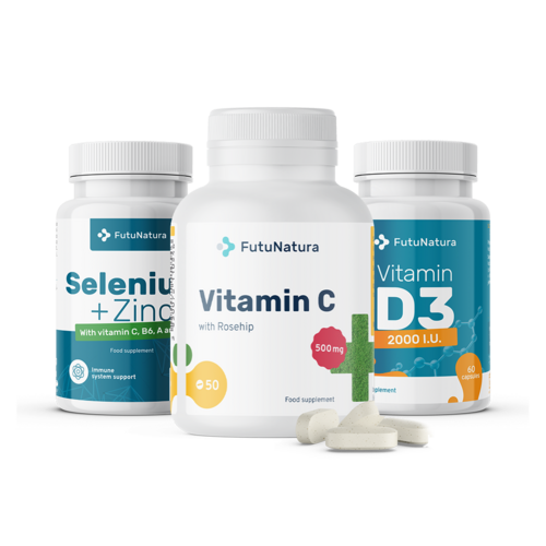 Kit immunità: vitamina C + D3 + selenio + zinco, kit