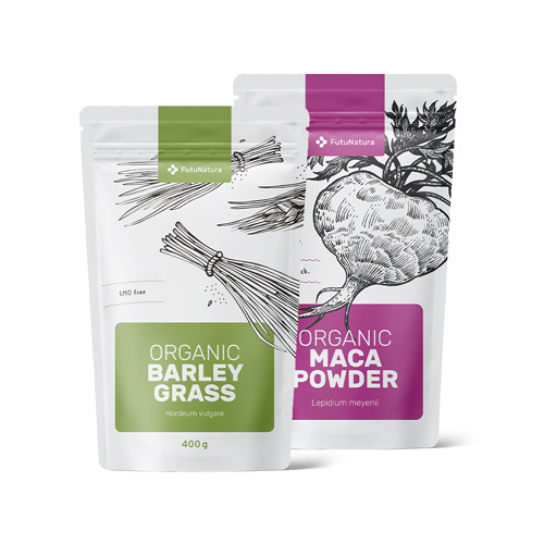 Kit Smoothie - BIO: Maca in polvere + Erba d'orzo in polvere, kit