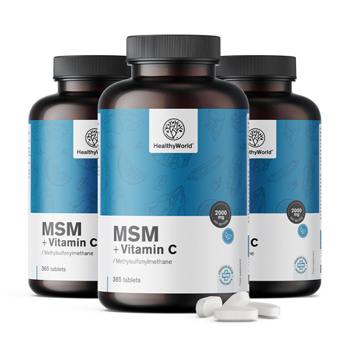 3x MSM 2000 mg – con vitamina C, totale 1095 compresse