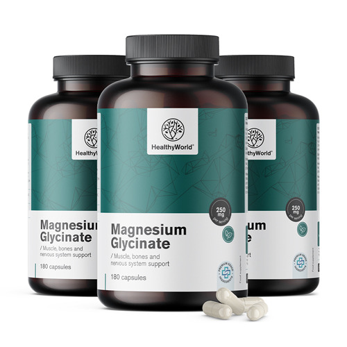 3x Magnesio glicinato 250 mg, totale 540 capsule