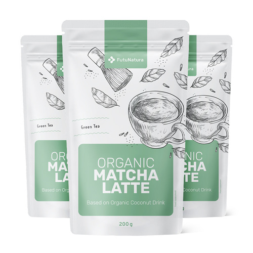 3x BIO Matcha latte – bevanda, totale 600 g