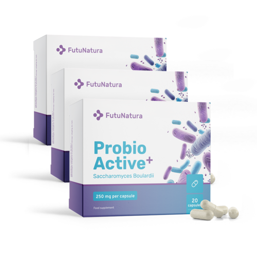 3x Probio Active PLUS – Saccharomyces boulardii 250 mg, totale 60 capsule