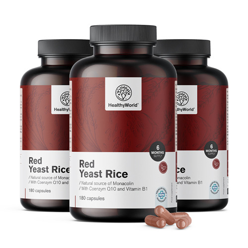 3x Riso rosso fermentato 250 mg, totale 540 capsule