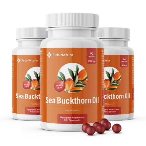3x Olio di olivello spinoso 1200 mg, totale 270 capsule