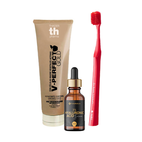 Set Cleopatra: spazzolino da denti + acido ialuronico + crema idratante, set