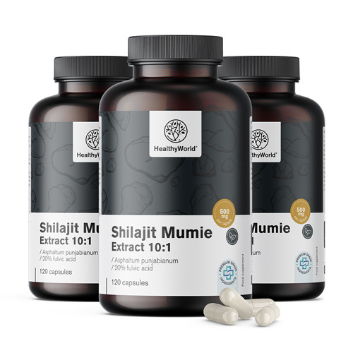 3x Shilajit Mumio Extract 10:1, totale 360 capsule