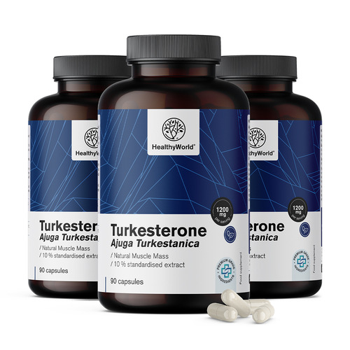 3x Turkesterone 1200 mg, totale 270 capsule