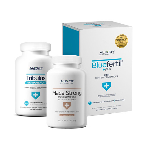Uomo perfetto: BlueFertil + Tribulus terrestris + Maca, kit