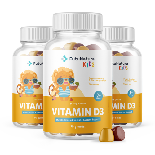3x Vitamina D3 – Gommose per bambini, totale 270 caramelle gommose