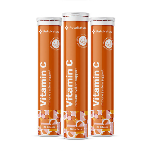 3x Vitamina C – compresse effervescenti, totale 60 compresse effervescenti