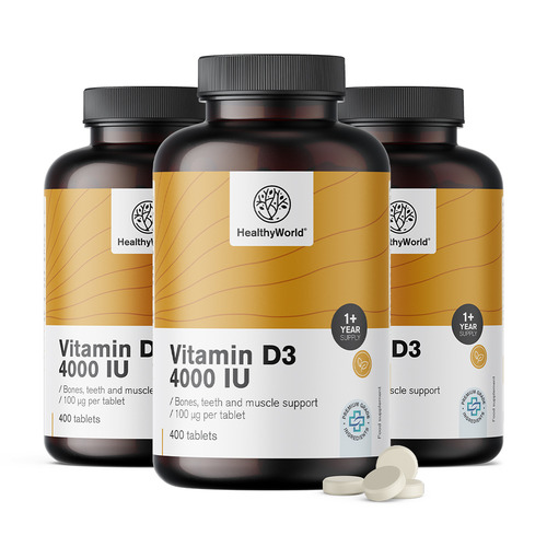3x Vitamina D3 4000 U.I., totale 1200 compresse