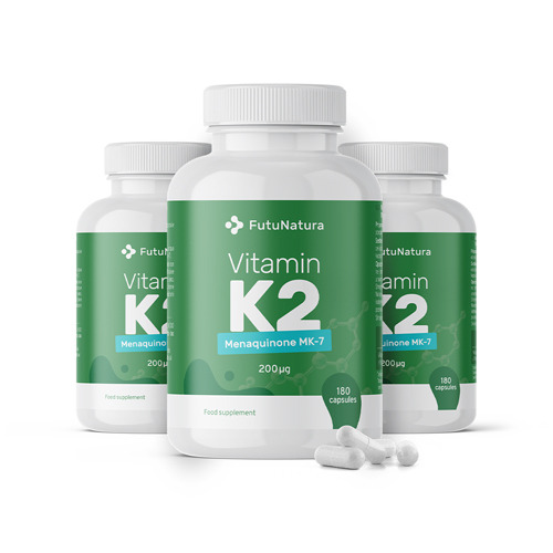 3x Vitamina K2 MK-7 200 µg, totale 540 capsule