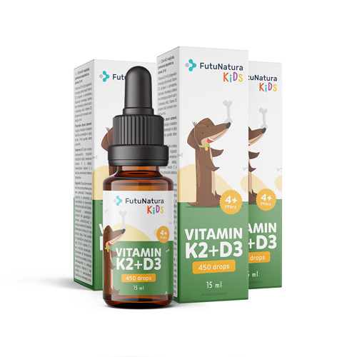 3x Vitamine K2+D3 in gocce – per bambini, totale 45 ml