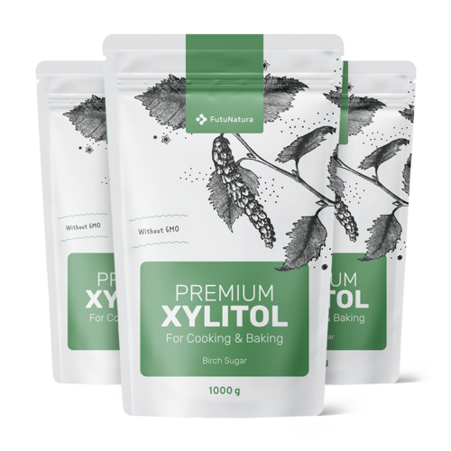 3x Xilitolo – zucchero di betulla, totale 3000 g