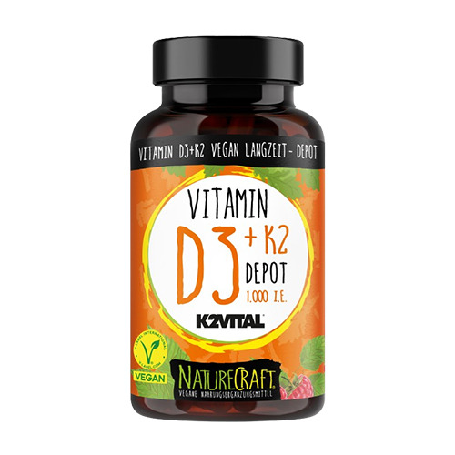 Vitamine vegane D3 + K2, 100 capsule