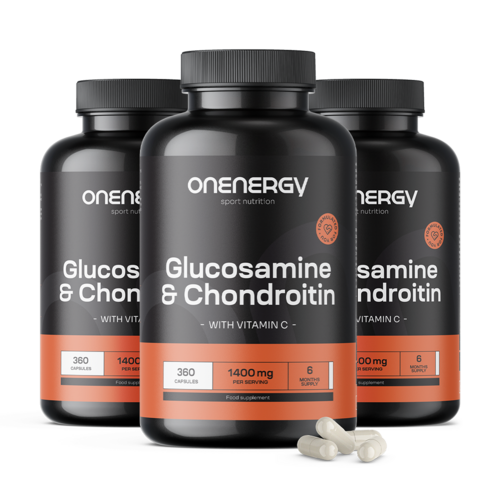 3x Glucosamina + condroitina 1400 mg, totale 1080 capsule