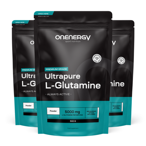 3x L-glutammina – bevanda in polvere, totale 1500 g