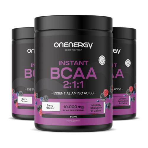 3x BCAA 2:1:1 – frutti di bosco, totale 1500 g
