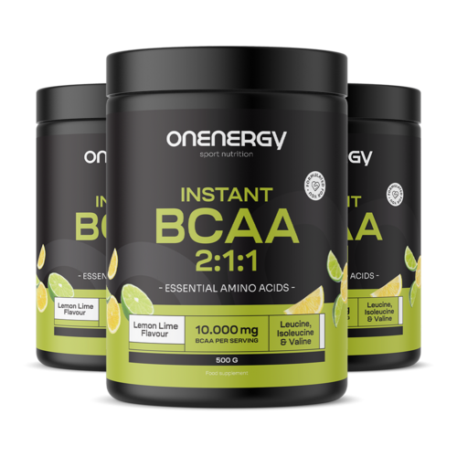 3x BCAA 2:1:1 – limone-limetta, totale 1500 g