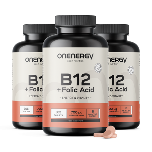 3x Vitamina B12 + acido folico, totale 1095 compresse