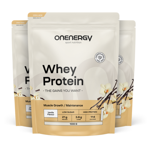 3x Proteine del siero di latte – vaniglia, totale 3000 g