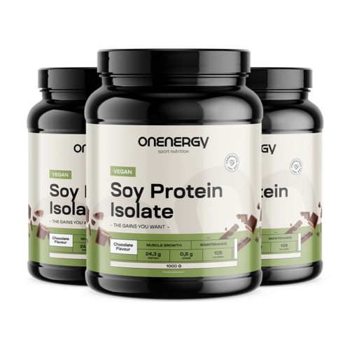 3x Isolato vegano di proteine di soia – cioccolato, totale 3000 g