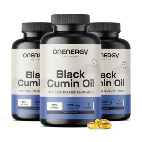 3x Olio di cumino nero 1000 mg, totale 540 capsule molli