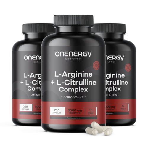 3x Complesso di L-arginina + L-citrullina 3000 mg, totale 750 capsule