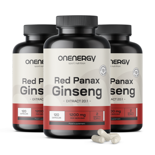 3x Red Panax Ginseng – estratto di ginseng rosso 1200 mg, totale 360 capsule