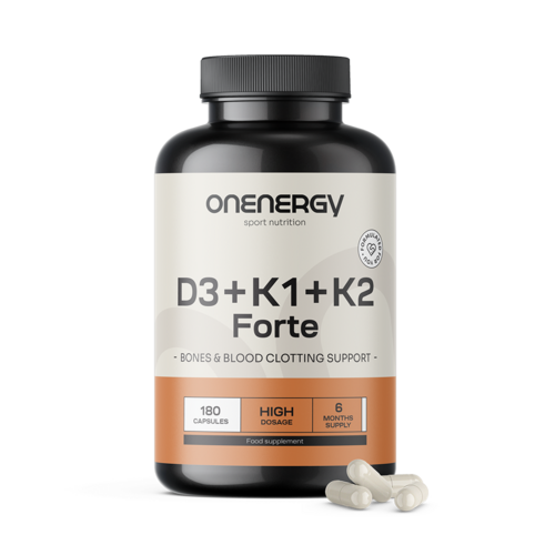 Vitamine D3 + K1 + K2 FORTE, 180 capsule