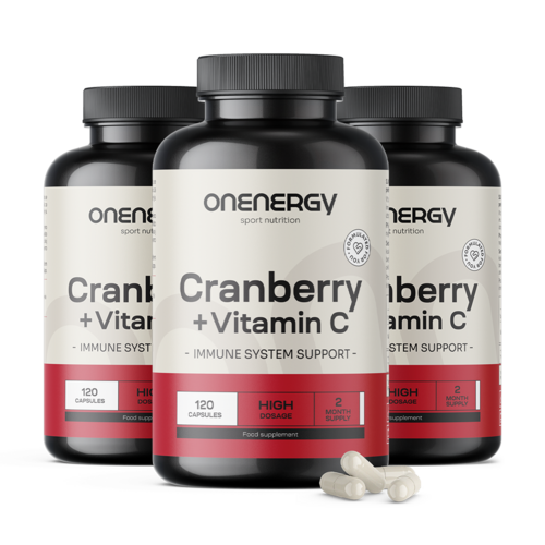 3x Estratto di mirtillo rosso con vitamina C, totale 360 capsule