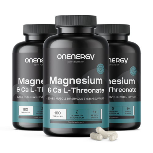 3x Magnesio + Calcio L-treonato, totale 540 capsule