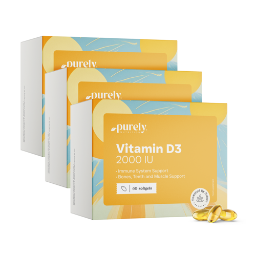 3x Vitamina D3 2000 U.I., totale 180 capsule molli