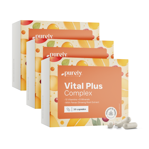 3x Vital Plus Complex - multivitamine e minerali con ginseng, totale 90 capsule