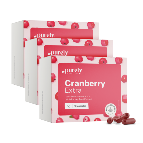 3x Cranberry Extra - estratto di mirtillo e prezzemolo, totale 90 capsule