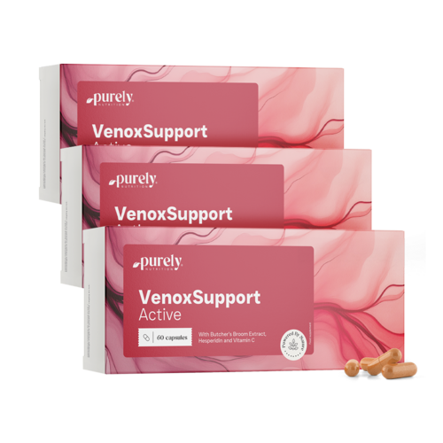 3x VenoxSupport Active – per gambe stanche e pesanti, totale 180 capsule