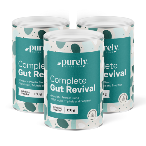 3x Complete Gut Revival - miscela prebiotica in polvere, totale 450 g