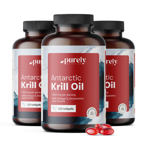 3x Olio di krill 1200 mg, totale 360 capsule molli