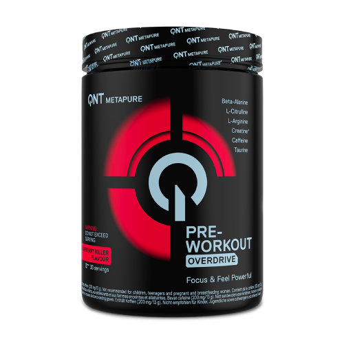 Overdrive pre-workout in polvere – lampone, 390 g