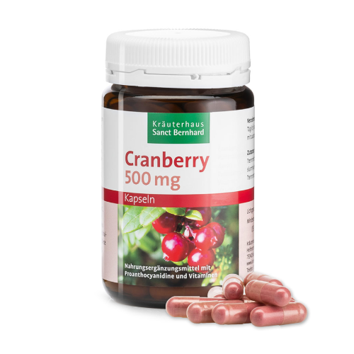 Mirtillo rosso 500 mg - supporto per la salute delle vie urinarie, 90 capsule