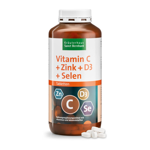Vitamina C + zinco + D3 + selenio, 365 compresse