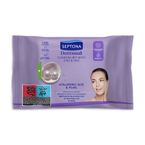 Salviette detergenti per il viso con acido ialuronico, 20 salviette