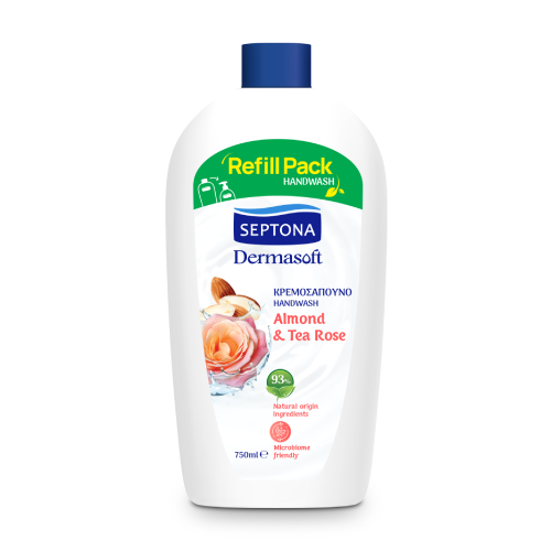 Sapone per le mani Dermasoft - mandorla e rosa, 750 ml