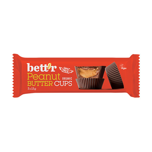 BIO Nut Butter Cups – burro di arachidi e cioccolato, 3 x 13 g