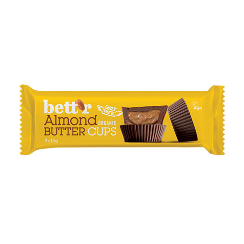 BIO Nut Butter Cups – crema di mandorle e cioccolato, 3 x 13 g