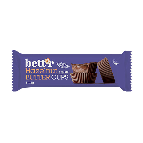 BIO Nut Butter Cups – crema di nocciole e cioccolato, 3 x 13 g